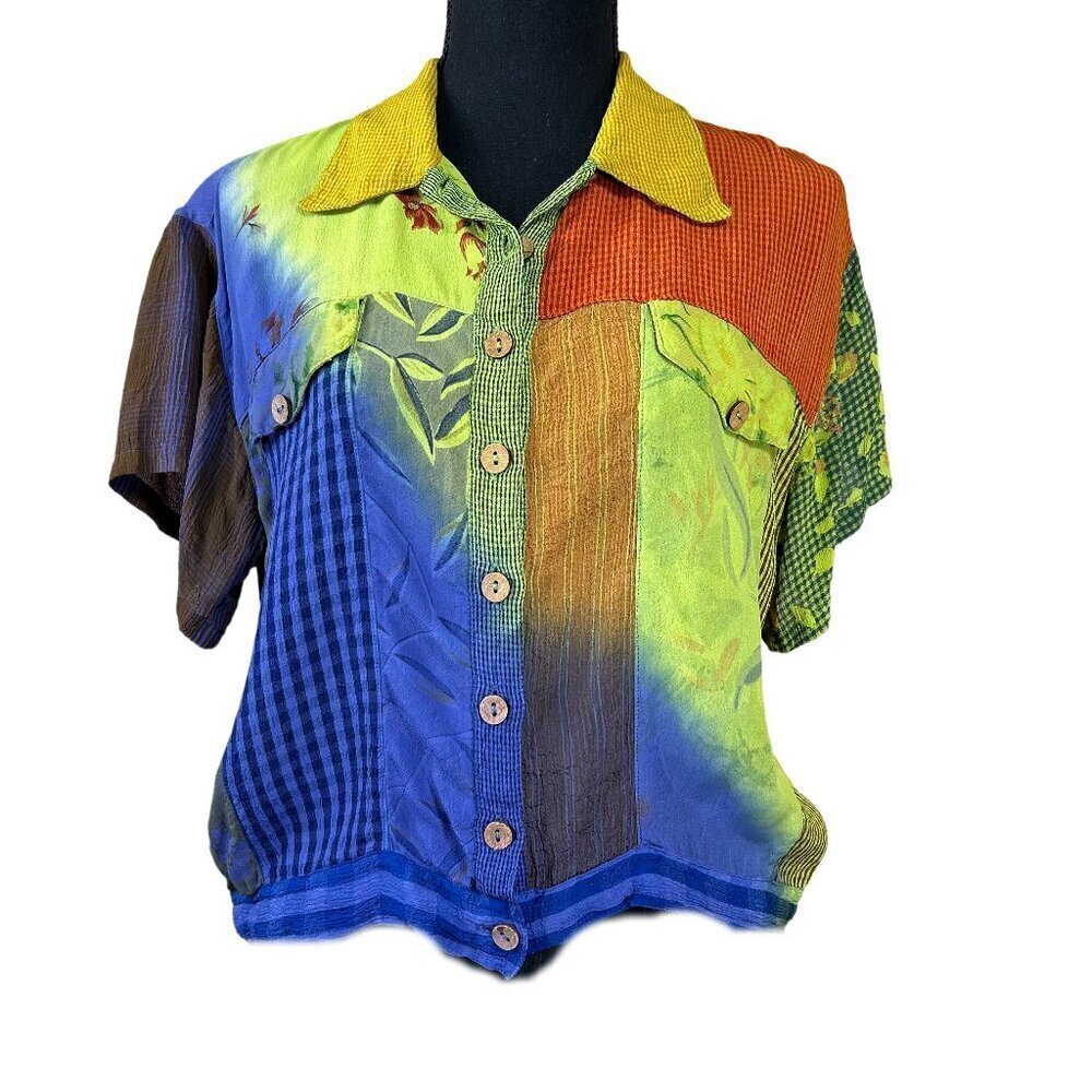 Sacred Threads Multicolor Patchwork Jacket - image 1